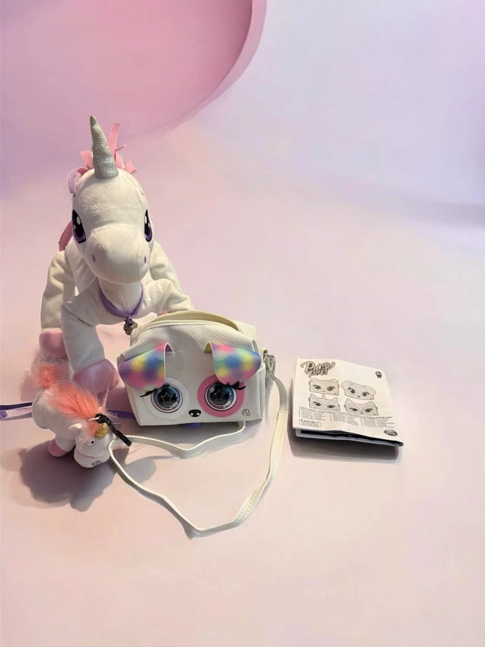 Purse Pets Unicorn Interactive Crossbody Bag Plush Charm Lights Sounds
